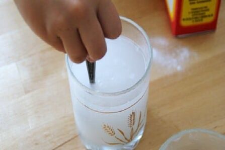 soda dissolved in a glass