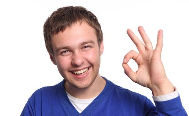 A man is satisfied with penis enlargement with a vacuum extender